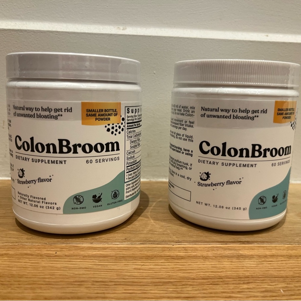 Colon Broom x2 - NEW IN PACKAGING. Strawberry flavor psyllium husk powder